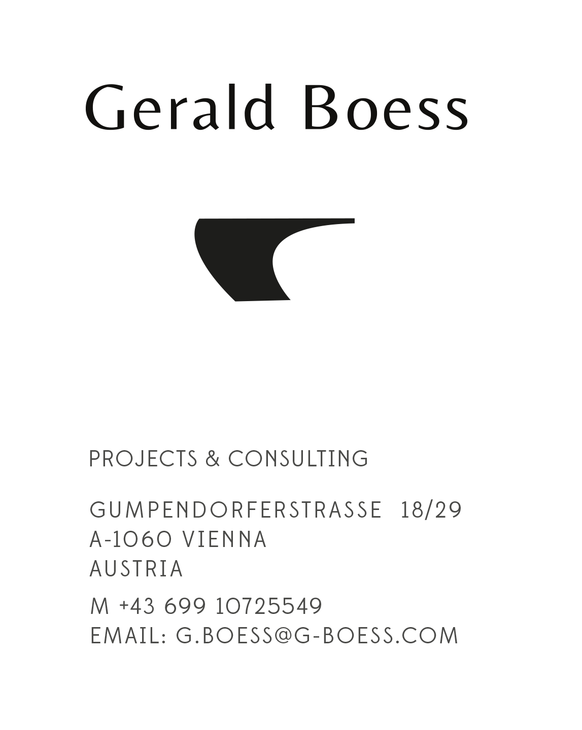 Gerald Boess - Projects & Consulting